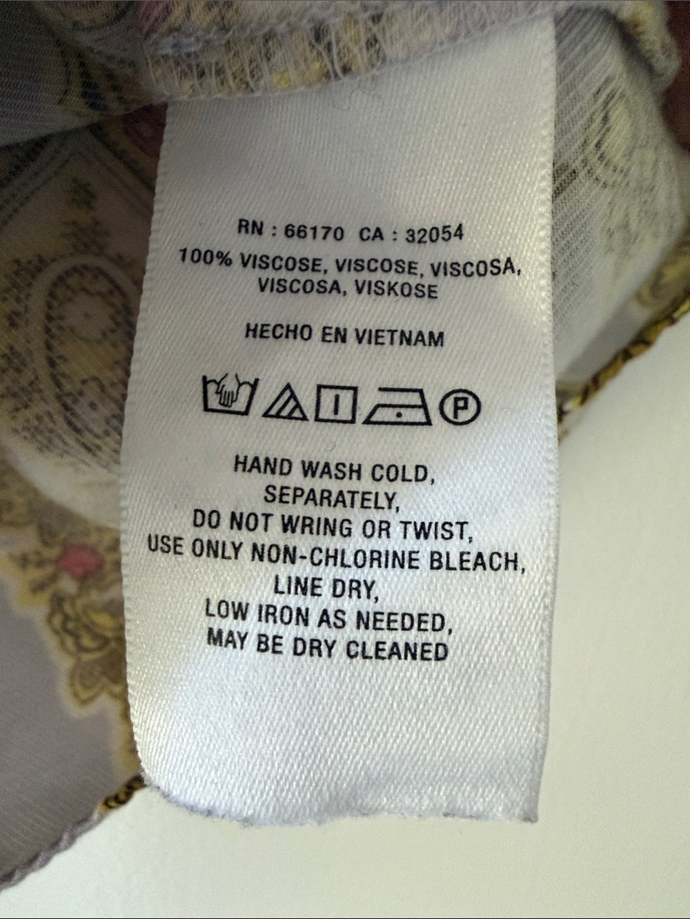 Anthropologie Short Tie-Front Button Shirt - Lavender with Gold & Pink Print - Picture 3 of 3